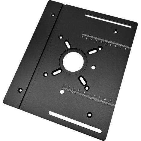 Plaque d'insertion pour table de défonceuse, en alliage d'aluminium, pour le fraisage du bois, outil auxiliaire de gravure, établi de menuisier (1/5)