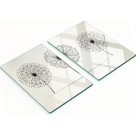 Tablas decorativas multifuncionales de madera templada para cocina, diseño de diente de león, 2x40x52 cm. (1/5)