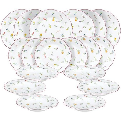 TOGNANA Servizio Di Piatti Millefiori Bianco 18 Pezzi (1/3)