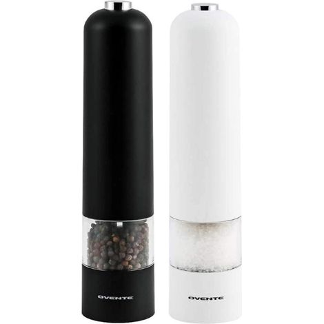 (Ensemble de 2 pièces) Broyeur électrique, alimenté par batterie, lames en acier inoxydable, avec éclairage et réglage de la finesse de broyage. (1/5)