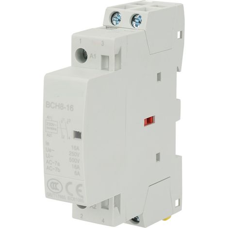 2P 16A 220V/230V 1NO 1NC 50/60Hz Contacteur AC pour rail DIN, usage domestique (1/5)