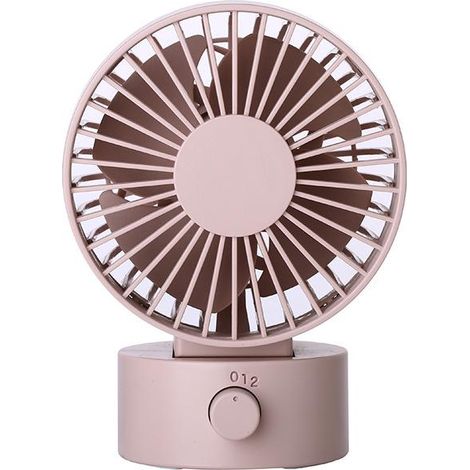 Mini ventilateur de bureau USB ultra-silencieux à double pale pour ordinateur - Rose (1/5)