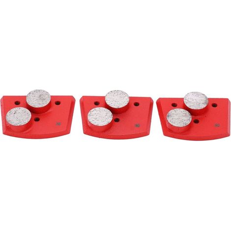 3 Pieces 30 Red Trapezoidal Grain Diamond Grinding Pads with 2 Cylindrical Teeth for Grinding or Polishing Marble, Concrete, Stone, and Granite Floors (1/5)