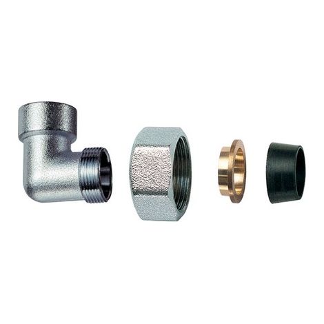 GOMITO FEMMINA CROMATO C/MONOCONO IN GOMMA PER RAME 3/4" x 18