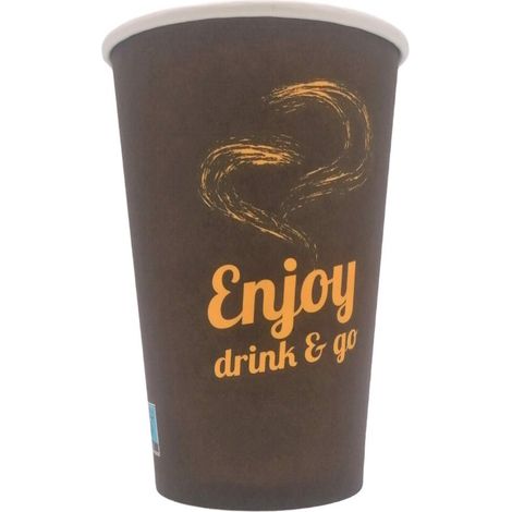 Pappbecher 400 ml braun Enjoy Drink Go 50 Stück SUP