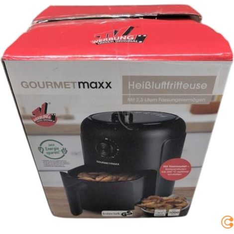 [GEBRAUCHT] B-Ware GOURMETmaxx Heißluft-Fritteuse 1000 W schwarz fettarm gesund kochen (1/2)