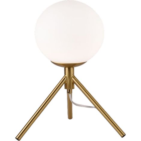 Lampada da tavolo minimalista bronzo treppiedi con sfera lume abat jour per soggiorno open space G9 (1/5)