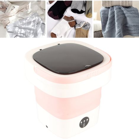 Mini-Waschmaschine, tragbar, 7,5 l – Kompakt, automatisch, mit Schonschleuder- und Abpumpfunktion (TPE, PP) – Rosa EU-Stecker (1/5)