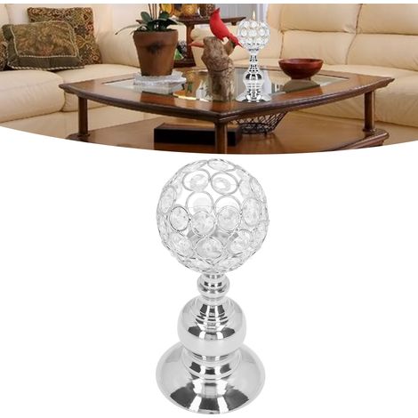 Chandeliers en fer forgé plaqué, bougeoirs en cristal, accessoires de chandeliers pour mariage, décorations pour dîner aux chandelles, argent (1/5)