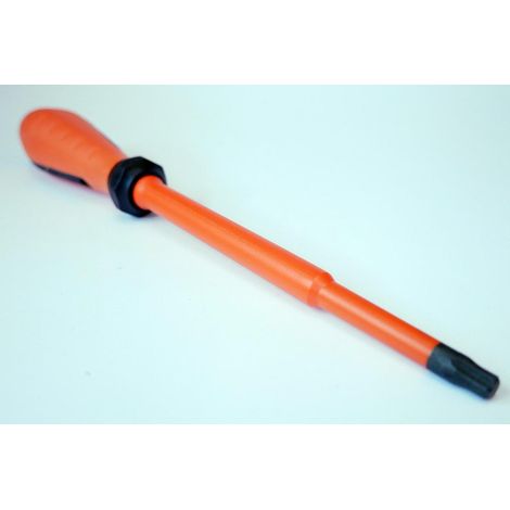 Tournevis Torx T30 5.5x150mm isolé 1000V orange / noir lame decolletée chromé manche bi-matière vis creux DERANCOURT