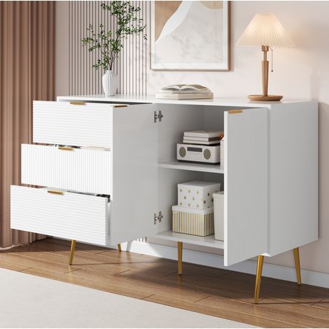 Aparador salón con cajones y puertas blanco OKMYHOME (1/5)