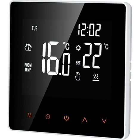 16A Digital Thermostat - LCD Display - Touch Screen - Programmable - For Home, School, Office, Hotel, White