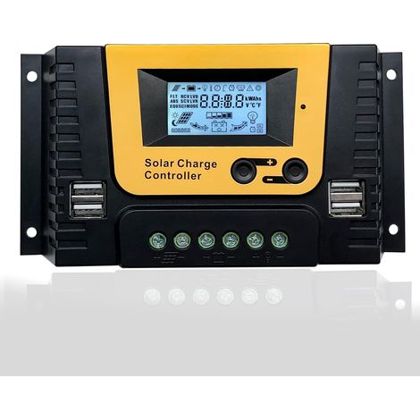 Controlador de carga solar de 20 A, 12 V, 24 V, 36 V, 48 V, identificación automática. Regulador de carga solar de 20 A apto para paneles solares de hasta 1040 W. Compatible con baterías de gel, sella (1/5)