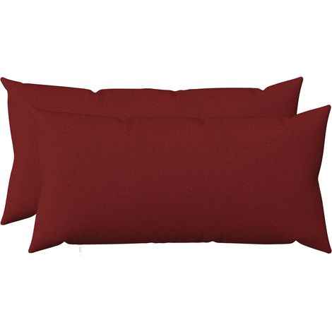 Housse de coussin 2 pc HEERLEN Bordeaux 40 x 80 cm Tissu (1/5)