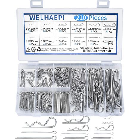 210 Pcs Goupilles Set, R Clips Acier Inox (1/5)