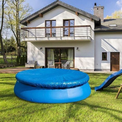Solarabdeckung für runde aufblasbare Pools – 1,8 m staub- und hitzebeständige Abdeckung – Schutzetikett (1/5)