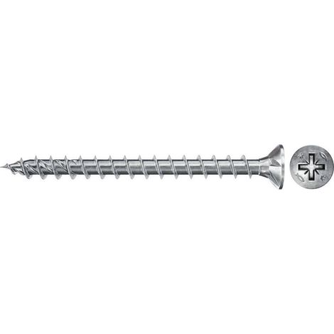 Fischer 50x Power-Fast II FPF II CZF 6 x 35 mm BC cabeza avellanada con ranura en cruz PZ3 rosca completa galvanizado azul pasivado - 670492