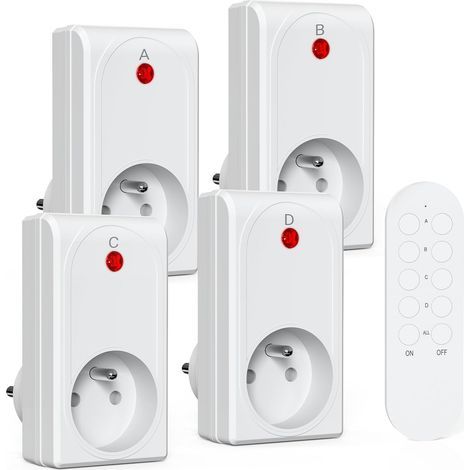 Wireless Remote Controlled Outlets, 80M Range, 1000W, 0.5W Standby, Child Safety, For Lamps and Appliances (1/5)