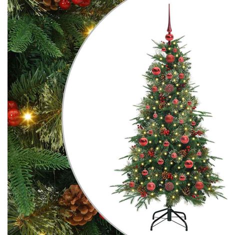 Albero di Natale Albero natalizio Albero festivo Artificiale con Rami Pieghevoli Verde 120 cm (1/5)