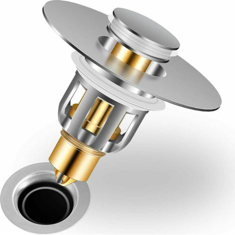 Bouchon Lavabo Pop-up Bouchon de Baignoire pour 28 à 51 mm Trou Vidange, Bonde de Lavabo avec Flitre de Vidange Anti-Bloqué pour Salle de Bain et Cuisine (1/5)