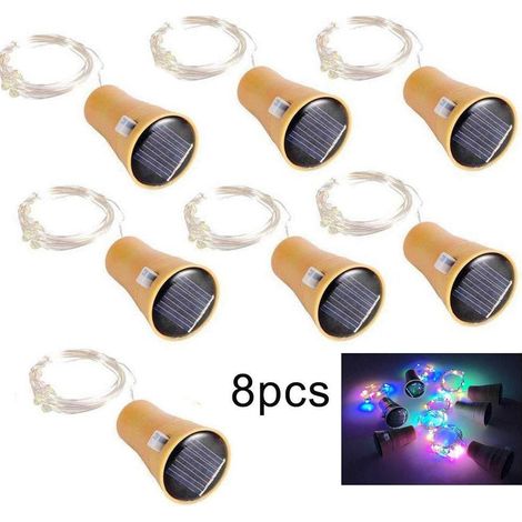 Bouchon Lumineux Solaire - Guirlande LED 20 Lumières - Fil de Cuivre - Pour Bouteille de Vin - 100 cm - 1 Pièce (1/5)