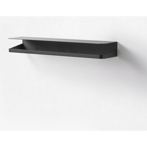 Mensola reversibile da parete in metallo opaco design moderno Ryo - Nero
