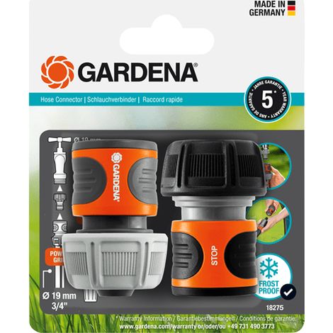 GARDENA Set raccordi rapidi per tubi giardino da 19mm (3/4”) (18275-20)