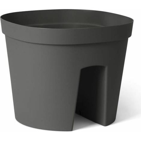 Vaso balaustra - GARDEN ID Smile - Anth. 30 cm - Si adatta a tutte le balaustre - Riserva d'acqua - riciclato e 100% riciclabile (1/5)