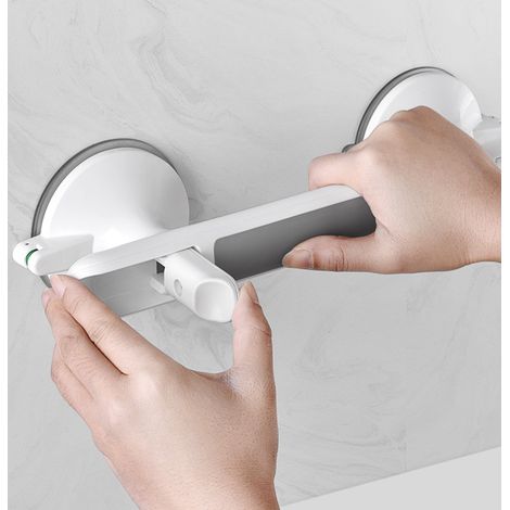 Poignée de douche avec 2 ventouses, poignée de baignoire, poignée de douche à ventouse, aucun perçage requisbarre d'appui de salle de bain amovible (1/5)