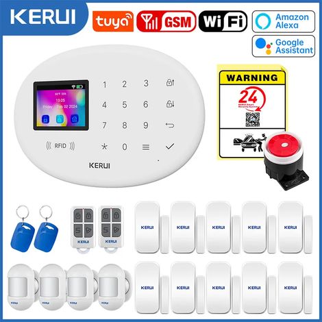 (Pack 6) Système d'alarme antivol sans fil, alarme domestique, alarme intelligente WiFi GSM SMS, compatible avec Alexa. (1/5)