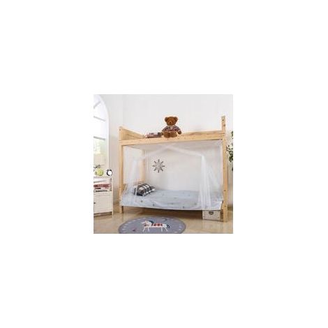 Moustiquaire pour dortoir, dortoir, lit superposé - Moustiquaire carrée - Pour lit d'étudiant, lit portable - Accessoires de literie - Blanc 90X190X160cm (1/3)