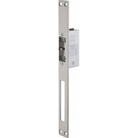THIRARD - Gâche électrique encastrable à impression 2 temps pour porte bois et métal, réversible, 12/24V, inox - THIRARD