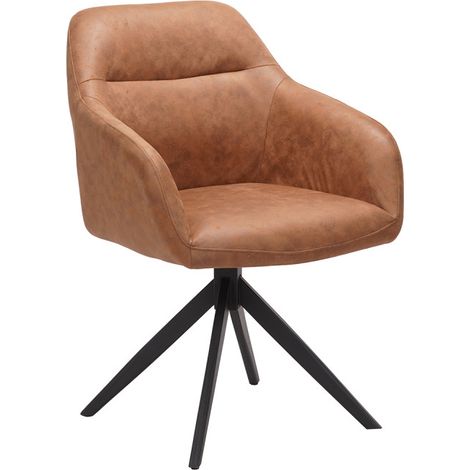 Chaise pivotante PU marron Thélyo (1/5)