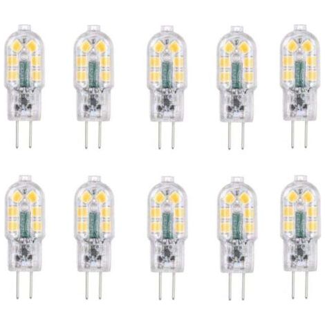 Promotion Ampoule LED G4 2W, 20W Ampoules Halogènes équivalentes, Blanc froid 6000k,200Lm,12x SMD,12V AC/DC-Pack de 10 (1/5)