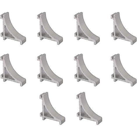 Lot de 10 crochets de support pour étagère de réfrigérateur en alliage d'aluminium argenté de 2,3 cm - D (1/3)