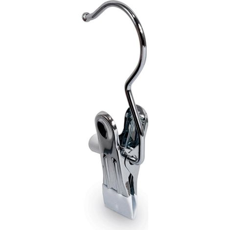 Appendini con Pinza, Perfetti come Mollette per Stivali o Grucce Appendiabiti per Pantaloni e Vestiti, Set 4 Ganci Acciaio - 4x11cm - Domopak Living (1/4)