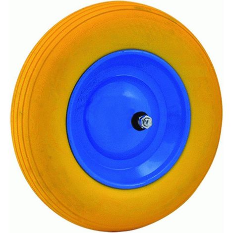 RUOTA POLIURETANICA PER CARRIOLA CON CUSCINETTO PERNO CORTO 125mm