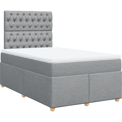 Maison Exclusive - Cama box spring con colchón tela gris claro 12 (1/5)