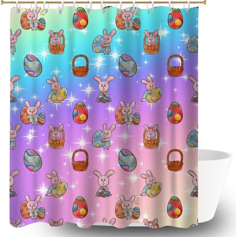 Rideau de bain imprimé polyester 180x180 avec 12 œillets séparation douche pour célibataire actif (1/5)