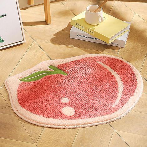 un Morceau De Pche Dans Un Tapis De Forme Spciale 48x60cm Chambre Tapis D'entre Fruit Tapis De Sol Salle De Bains Toilette Absorbant Tapis Antidra (1/4)