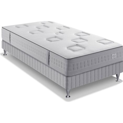 Ens CHALLENGE 90x200 matelas H24 ressort ensachés, très ferme, sommier (1/4)
