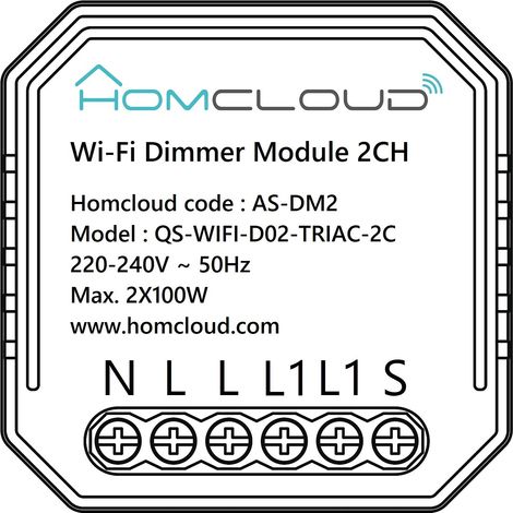 Homcloud Modulo Dimmer 2 Canali Intelligente Wi-Fi Da Incasso - AS-DM2 (1/5)