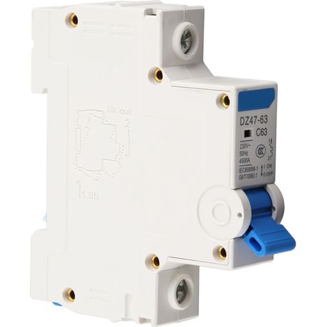 Interrupteur de coupure miniature unipolaire 230 V CA DZ47‑63 (63 A) (1/5)