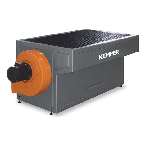 Mesa sólida para soldadura manual con ventilador y cajón de residuos integrado KEMPER                                                          (AnxFxAl) 2.000 x 800 x 850 mm Aspirador 3.000 m3/h · 15 