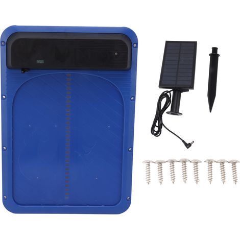 Porte de Poulailler Automatique Solaire avec Détecteur de Lumière Sécurisée pour Volailles Bleue (1/5)