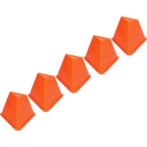 5 plots cônes d'entraînement de football barrière orange, marqueurs durables pour patinage et route (1/5)