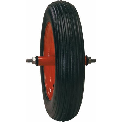 Roues de brouette universelle polyuréthane increvable jante métal ø 340