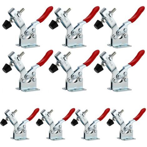 10Pcs GH-201B Sauterelle de Serrage, Pince à Bascule Horizontale, Serre Joint Desserrage Rapide Capacité Déblocage Rapide Tendeurs de Levier de Genoux pour machines, menuiserie 90KG 198lbs (1/5)