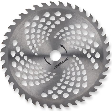 Lame de débroussailleuse à dents en acier, 40 dents, idéale pour les tondeuses et les désherbeuses. Disque de coupe pour outils de jardin, dimensions : 255 x 25,4 mm. (1/5)