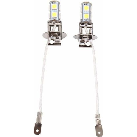 VURAHOME -6500K H3 Ampoule h3 LED 2Pcs H3 5050 Blanc 9 SMD LED Xenon DC 12V lampe de brouillard de voiture ampoules LED 6500K Antibrouillard Avant Ampoule de Phare Blanc de Xénon de Voiture Automatiqu (1/5)